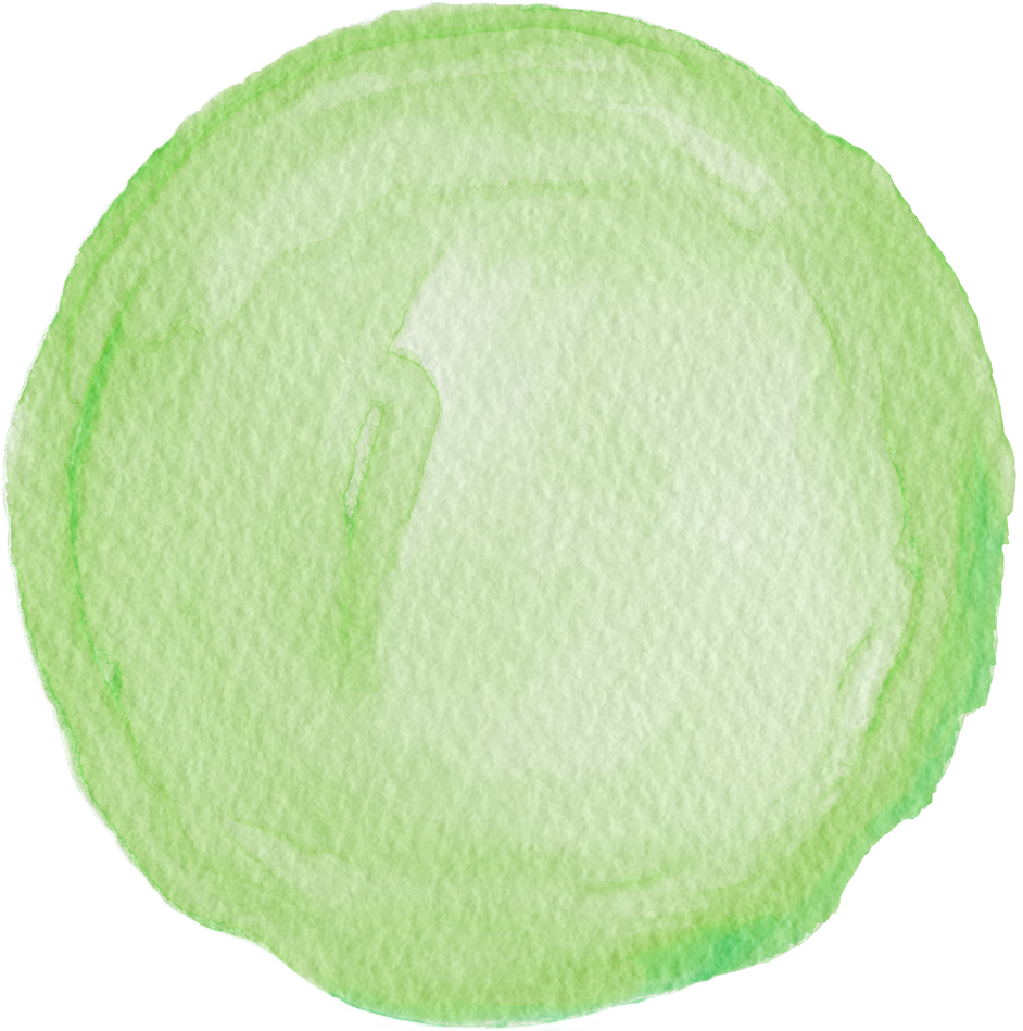 Green watercolor circle ornament