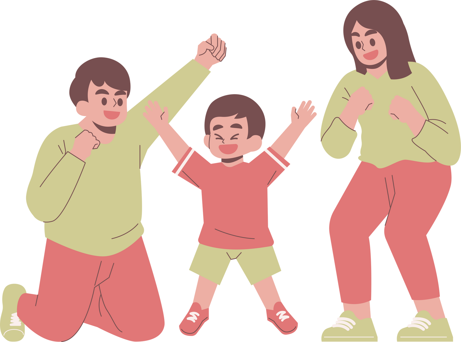 Cartoon Supportive Parents 