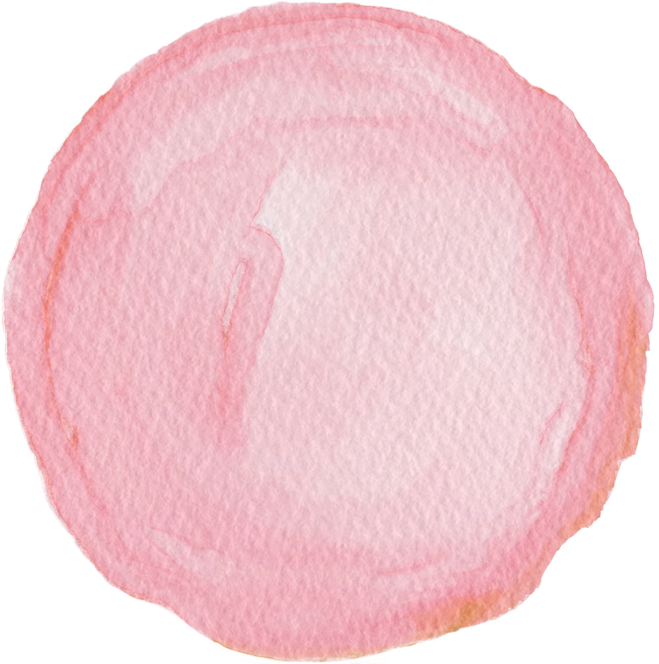 Pink watercolor circle ornament